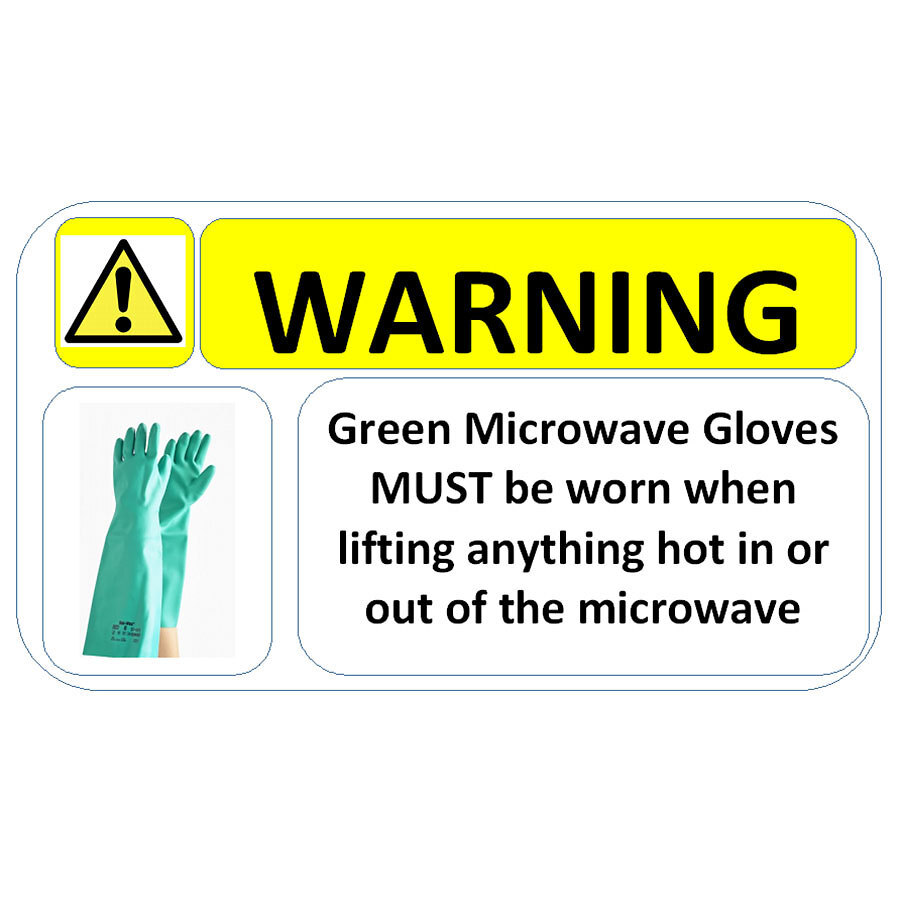Mileta Warning Sign Microwave Sticker 150 x 100mm