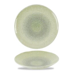 Dudson Harvest Grain Vitrified Porcelain Speckled Green Organic Round Coupe Bowl 27.9cm