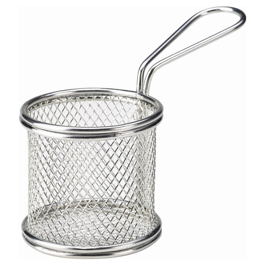 Stainless Steel Serving Fry Basket Round