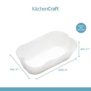 KitchenCraft Paper Loaf Tin Liners 2lb Pack of 40