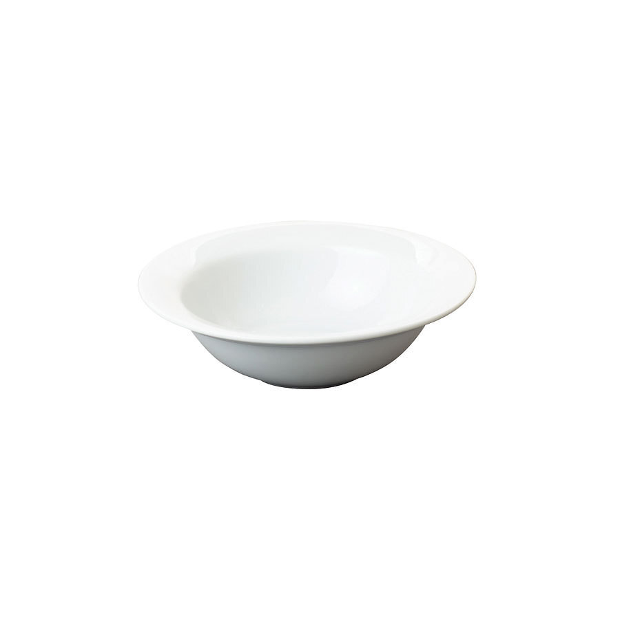 Great White Porcelain Round Stone Rim Fruit Bowl 16cm