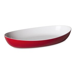 Harfield Display Acrylic Red and White Oval Server Plate 28x17cm