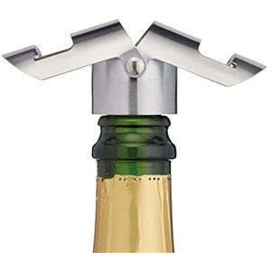 BarCraft Polished Stainless Steel Champagne and Sparkling Wine Stopper
