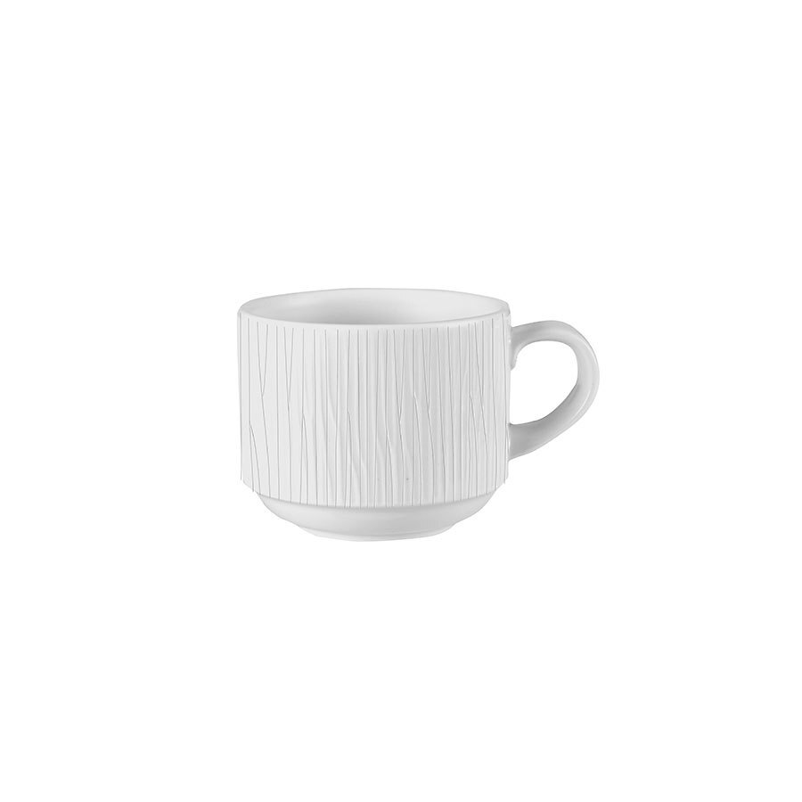 Churchill Bamboo Vitrified Porcelain White Stacking Cup 3oz