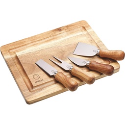 Artesà Acacia Wood Rectangular Cheese Board & Knife Set 25.5x20cm