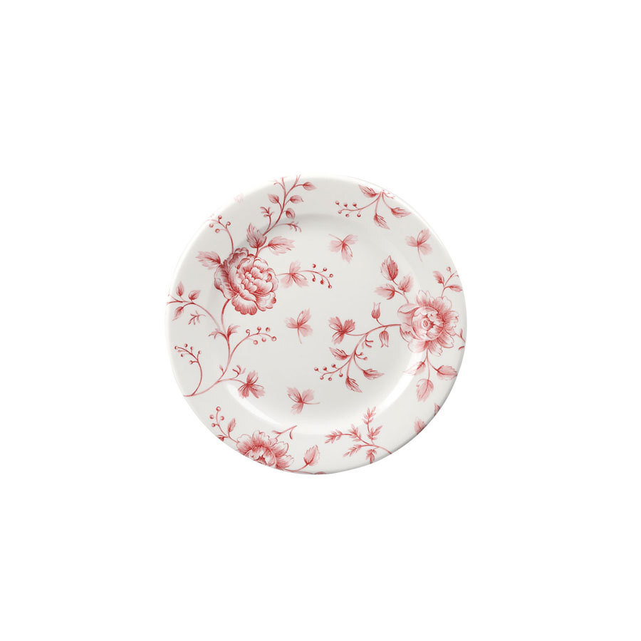 Churchill Vintage Prints Vitrified Porcelain Cranberry Round Rose Chintz Plate 17cm