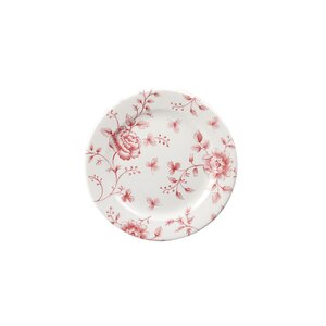 Churchill Vintage Prints Vitrified Porcelain Cranberry Round Rose Chintz Plate 17cm
