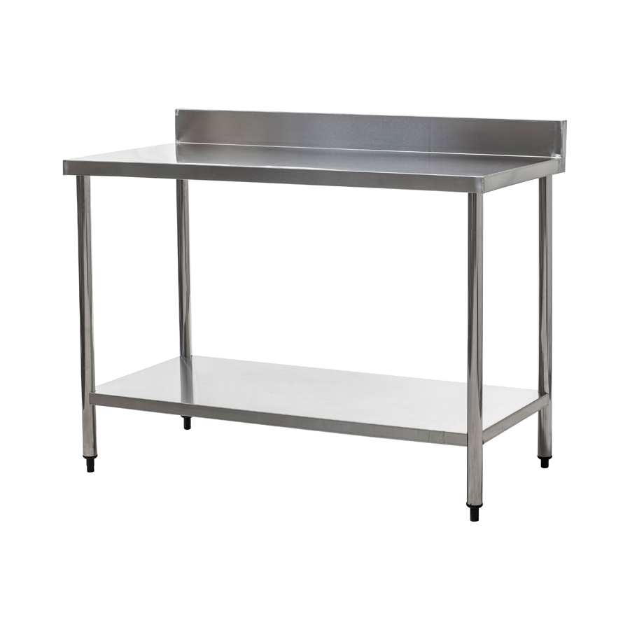 Connecta Wall Table with Undershelf - 900 x 600 with 900mm high worktop and 100mm upstand