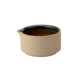 Utopia Saltburn Vitrified Porcelain Brown Round Stacking Sauce Pot 8.5cl 3oz