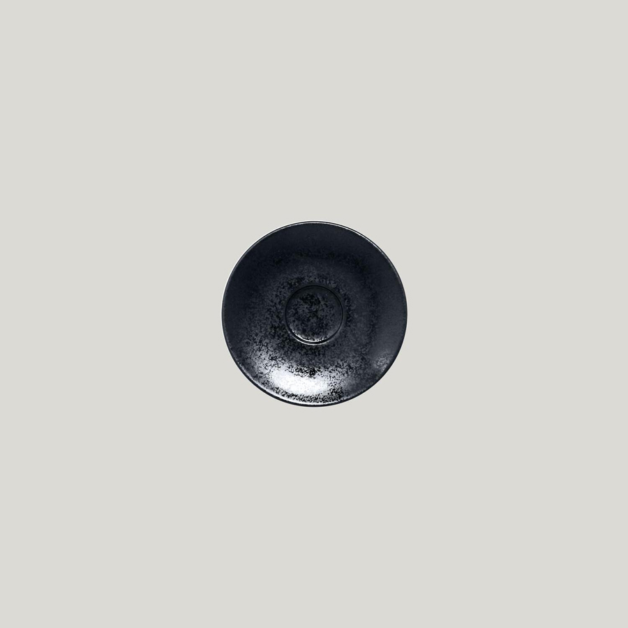 Rak Karbon Vitrified Porcelain Black Round Espresso Saucer 13cm