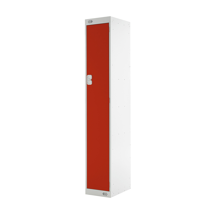 Express Steel Locker - Grey with 1 Red Door 450mm