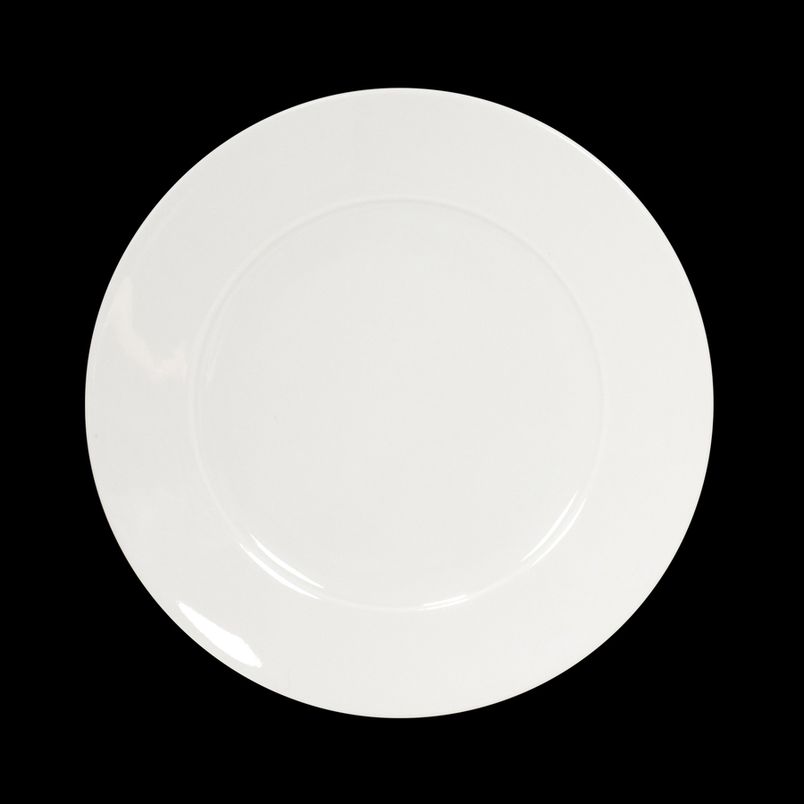 Crème Esprit Vitrified Porcelain White Round Wide Rim Fine Plate 16cm