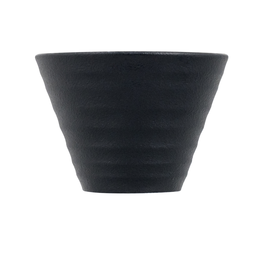 Artisan Onyx Vitrified Fine China Black Round Conical Bowl 11cm