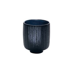 Playground Nara Stoneware Black Round Handleless Relief Mug 9.5x8cm 32cl