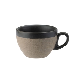 Utopia Omega Vitrified Porcelain Black Round Cappuccino Cup 20cl 7oz