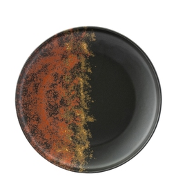 Utopia Oxy Porcelain Black Round Coupe Plate 27cm