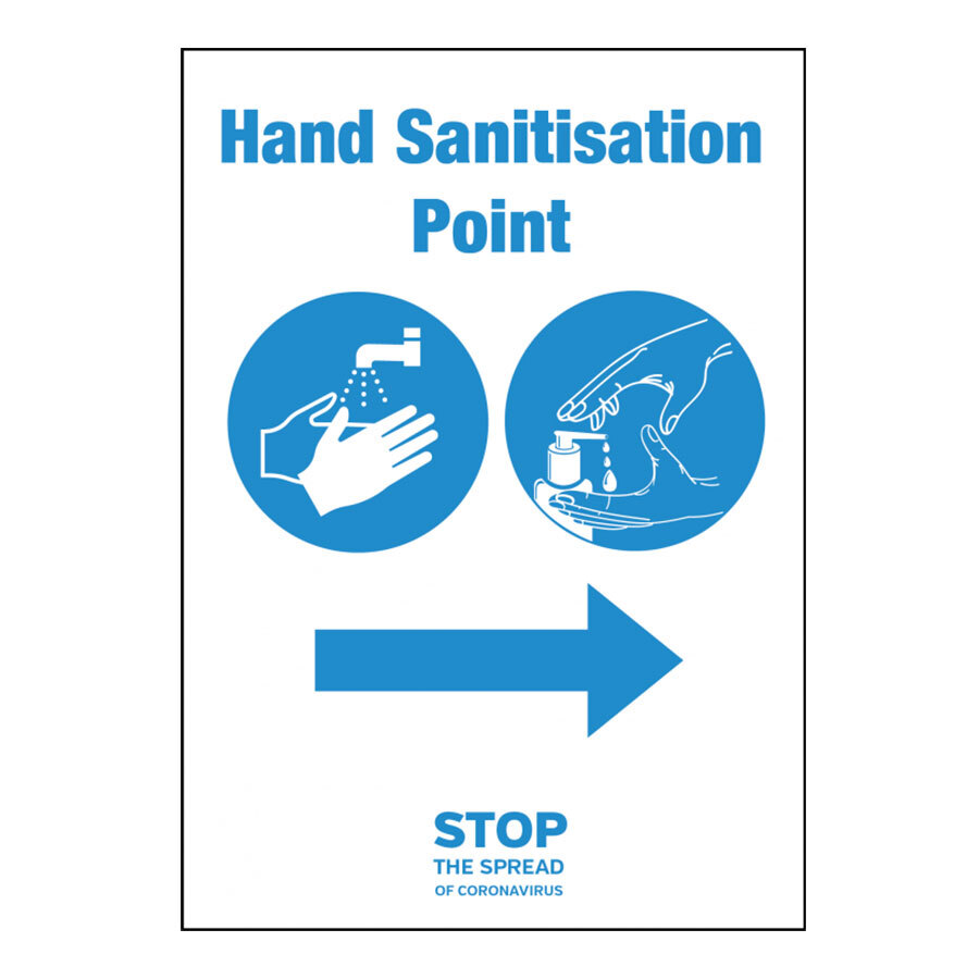 Hand Sanitation Point Station Arrow RightSticker