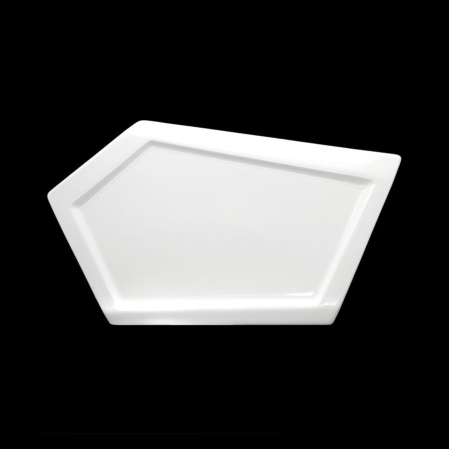 Crème Impressions Vitrified Porcelain White Écharde Plate 30x18cm
