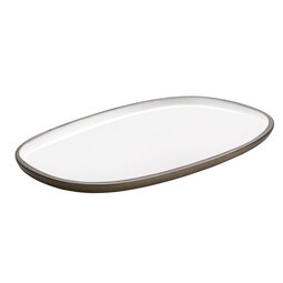 Playground ReNew Stoneware White Oval Platter 30x18cm