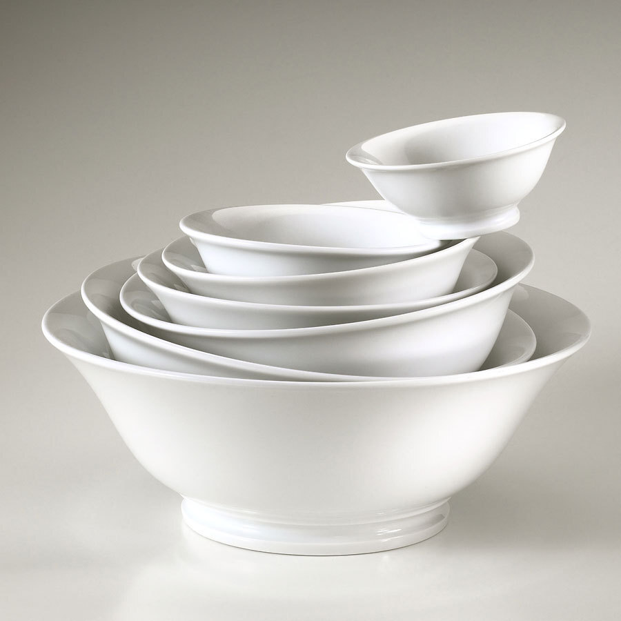 Pillivuyt Porcelain White Round Salad Bowl 19.5cm 1 Litre