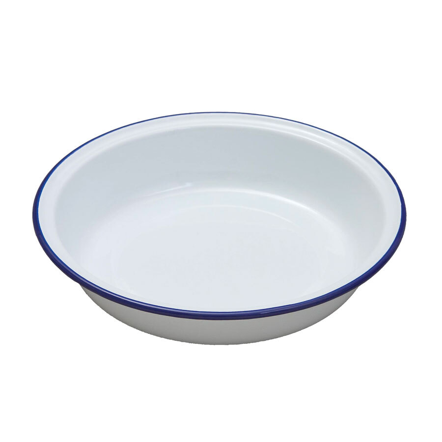 Enamel Round Pie Dish White 18 x 3.5cm