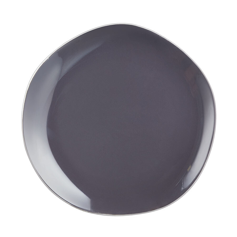 Arcoroc Rocaleo Porcelain Dark Grey Organic Round Plate 27.5cm