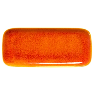 Jars Tourron Stoneware Orange Rectangular Plate 33x15cm