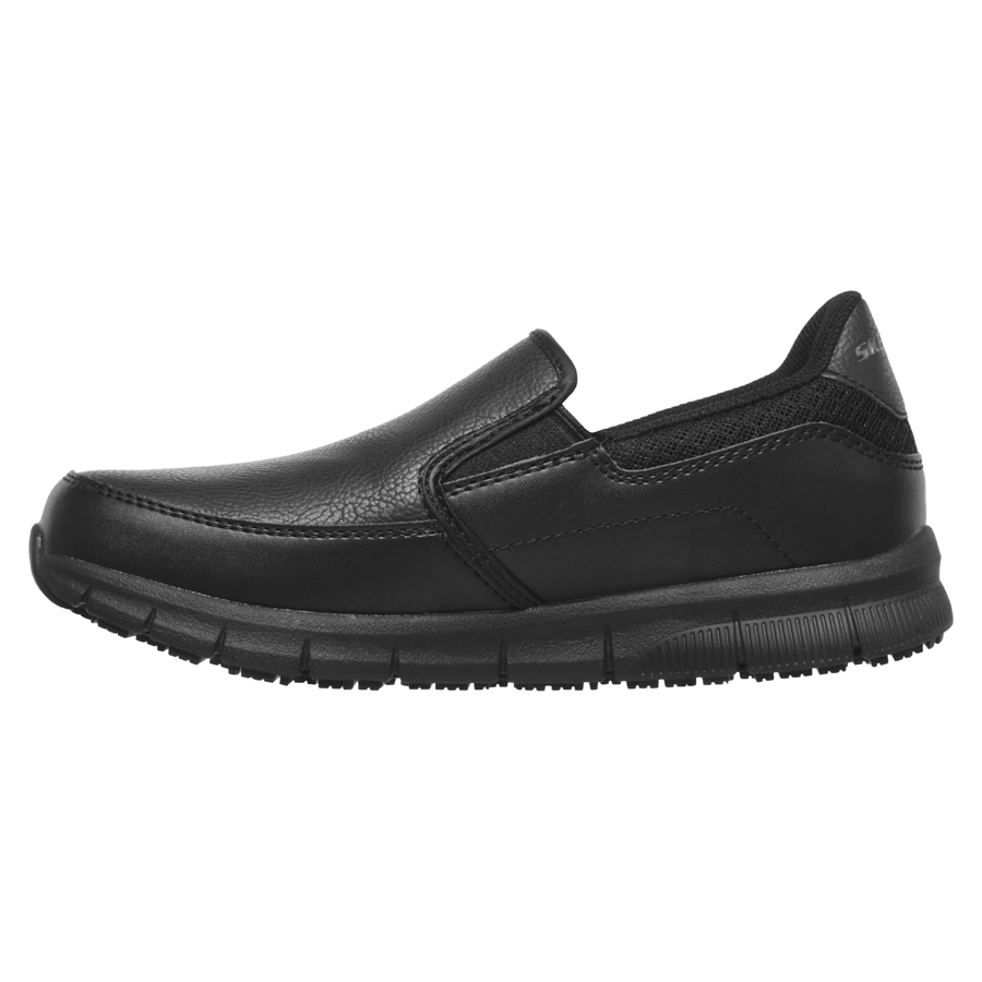 Skechers Nampa Annod Black Slip Resistant Ladies Slip On Shoe