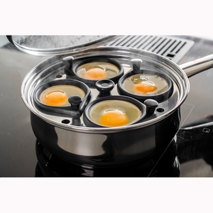 KitchenCraft Stainless Steel Four Hole Egg Poacher 22cm