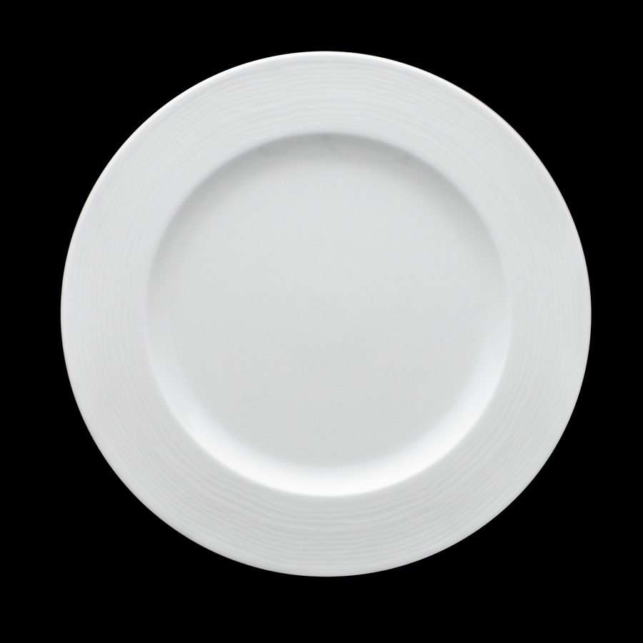 Crème Rousseau Vitrified Porcelain White Round Rim Plate 31cm