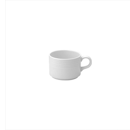 Crème Rousseau Vitrified Porcelain White Stacking Cup 20cl 7oz