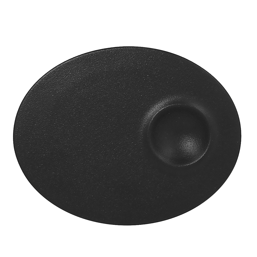 Rak Neofusion Vitrified Porcelain Black Oval Plate 18x11cm