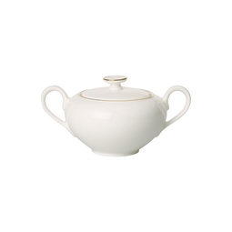 Villeroy & Boch Signature Anmut Gold Bone China Round Covered Handled Sugar Bowl 35cl