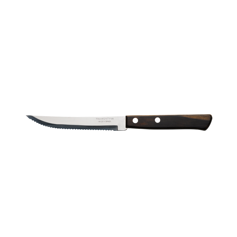 Polywood Steak Knife Pointed Blade Black Handle 21cm