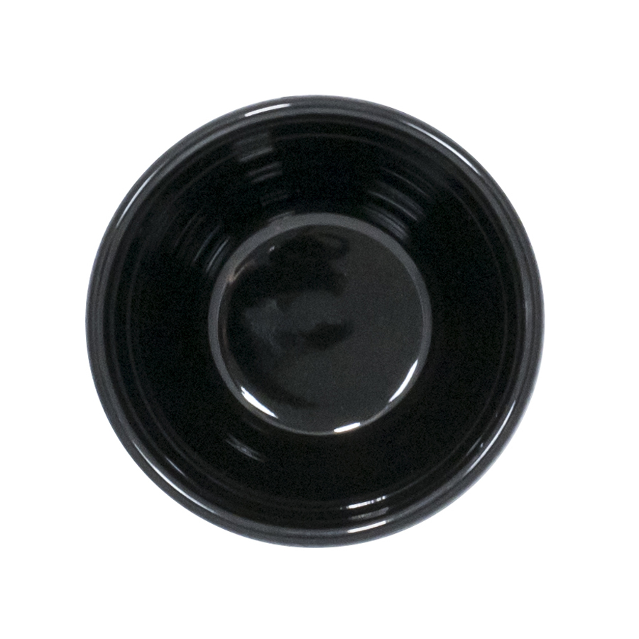 Artisan Onyx Vitrified Fine China Black Round Globe Dip Pot 2.5oz