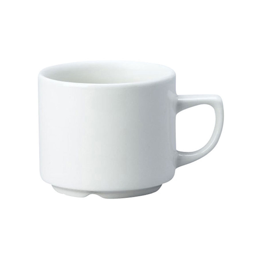 Churchill White Holloware Vitrified Porcelain White Stacking Maple Teacup 19.6cl 6.9oz