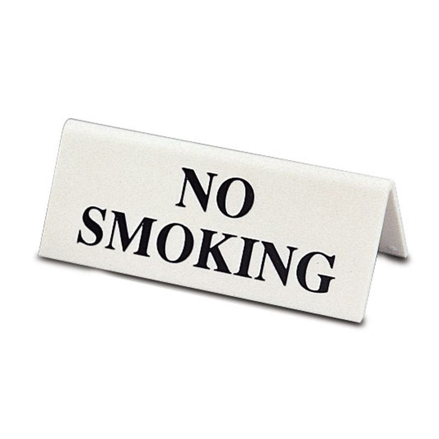 Tent Table Sign Black On White No Smoking