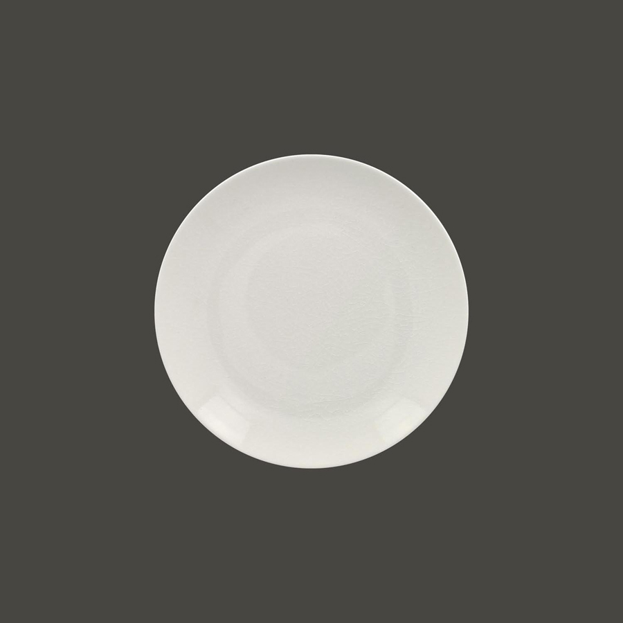 Rak Vintage Vitrified Porcelain White Round Flat Coupe Plate 24cm