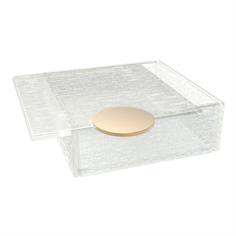 Glass Studio White Square Box With Lid 14 x 14 x 5.5cm