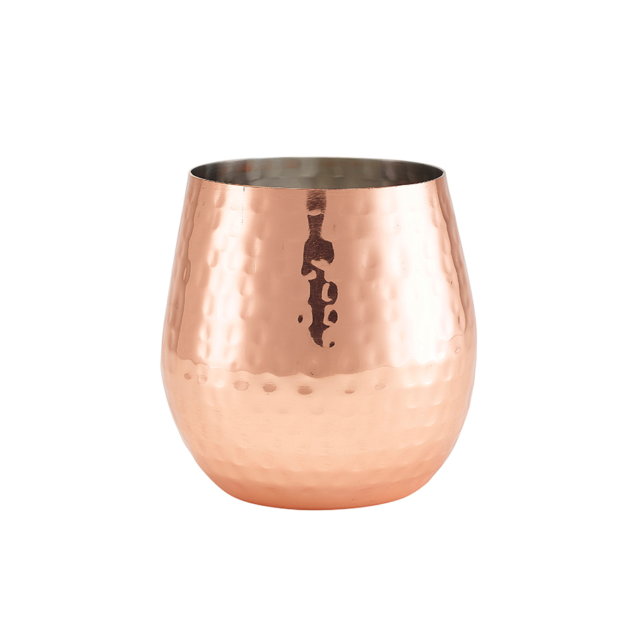 Ham. Copper Plated Stemless Wine Glass 55cl/19.25oz