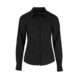 Ladies Long Sleeve Polycotton Black Shirt
