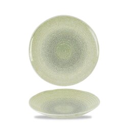 Dudson Harvest Grain Vitrified Porcelain Speckled Green Organic Round Coupe Bowl 25cm