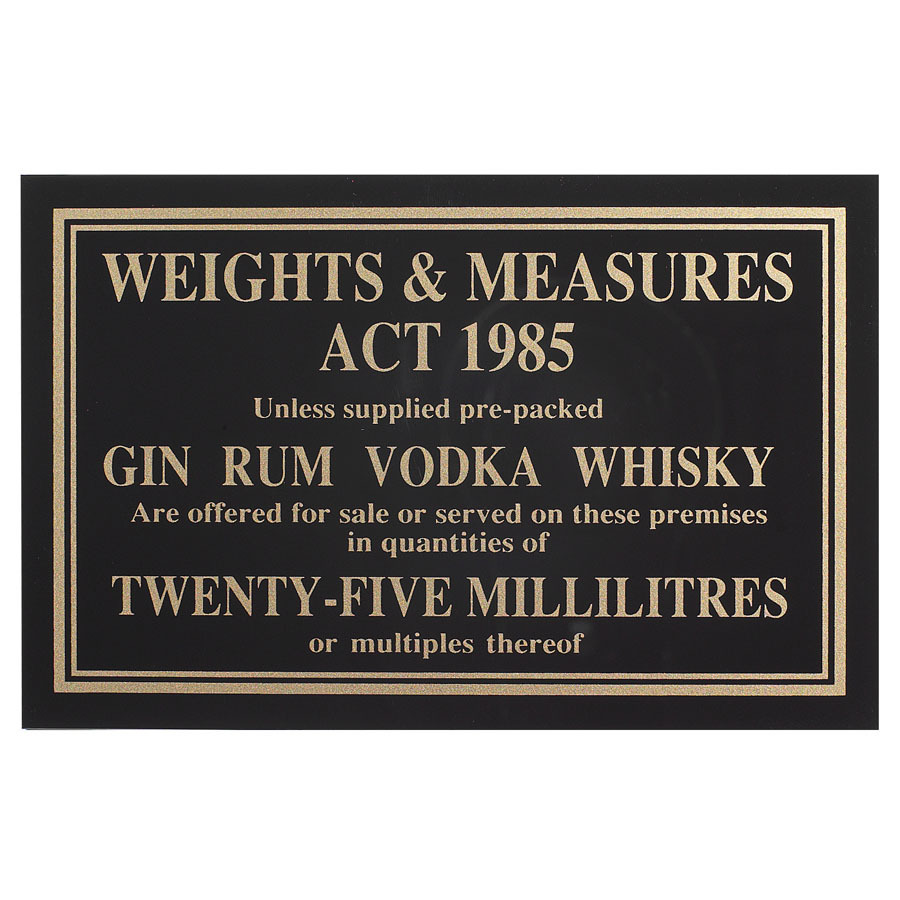 Sign - Weights & Measure 35ml