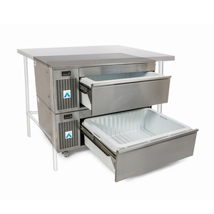 Adande HCR2/RT A+ Fridge Only - Rear Engine - 2 Std Drawers - Rollers&Feet - Cover Top
