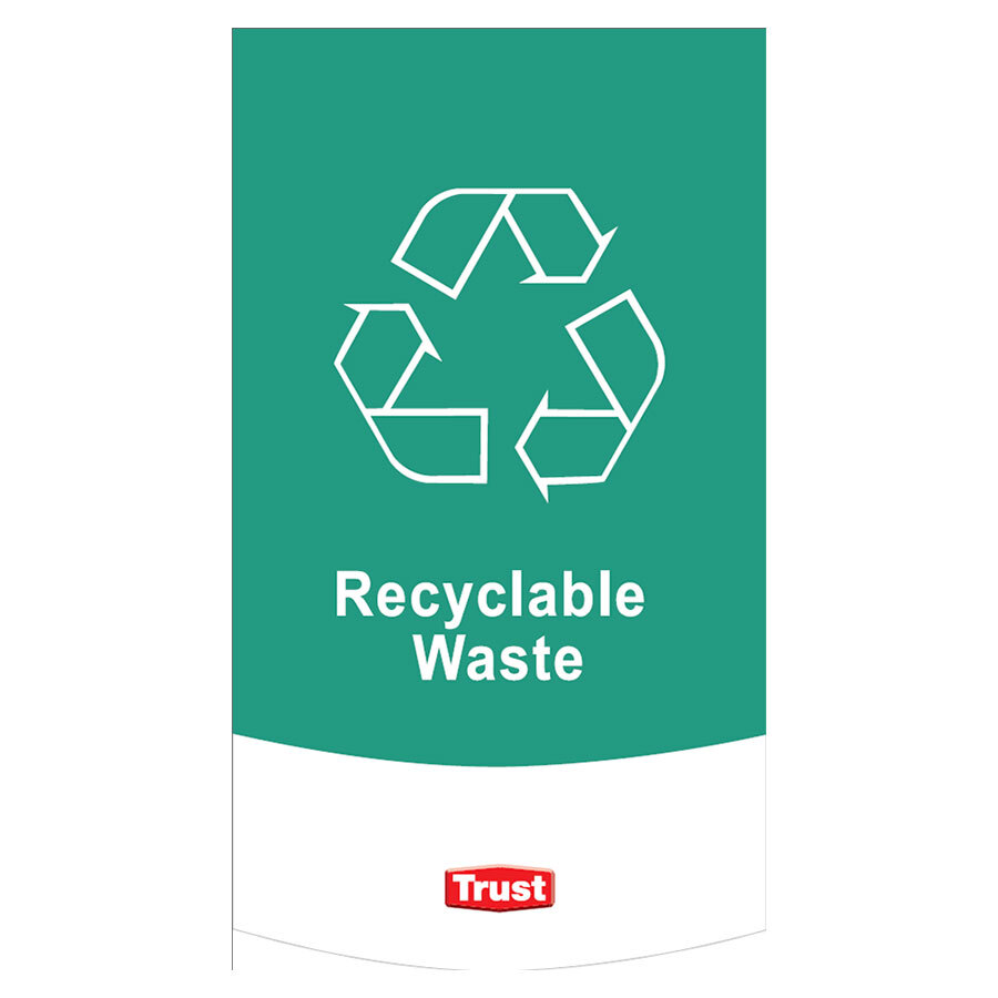Trust Waste Classification Symbols -Recyclable Green Plastic 13x23cm