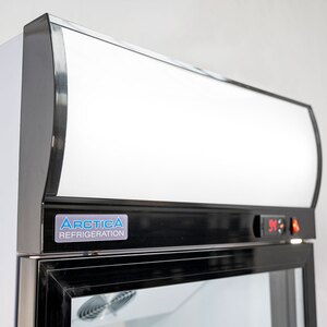 Arctica Bar & Display Upright Refrigerator with Glass Door & Illuminated Canopy - 278Ltr - Black