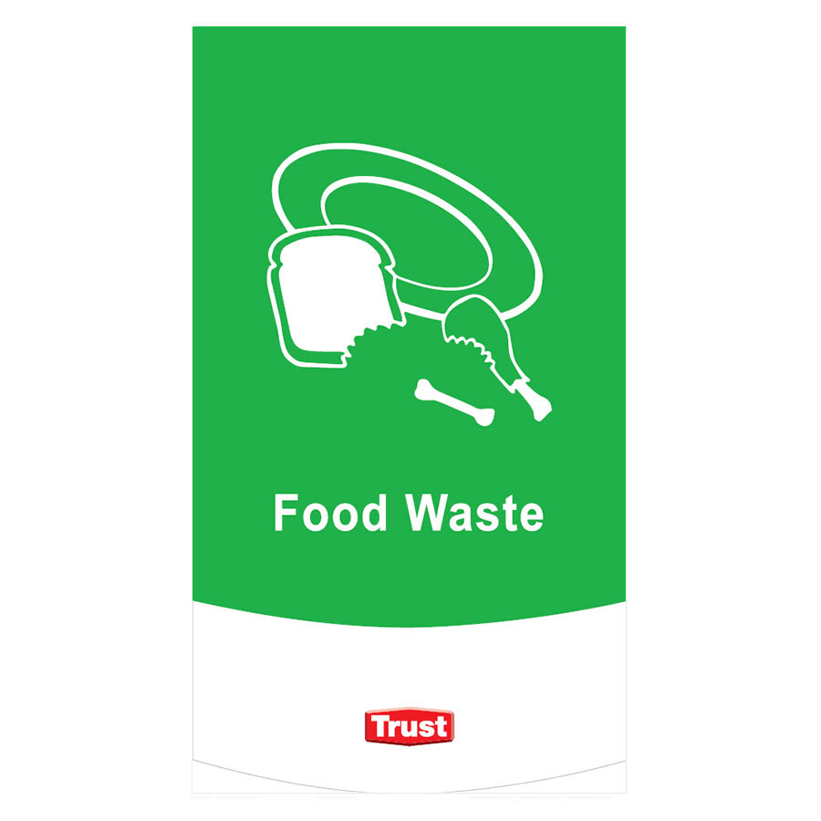 Trust Waste Classification Symbols- Food Waste Green Plastic 13x23cm