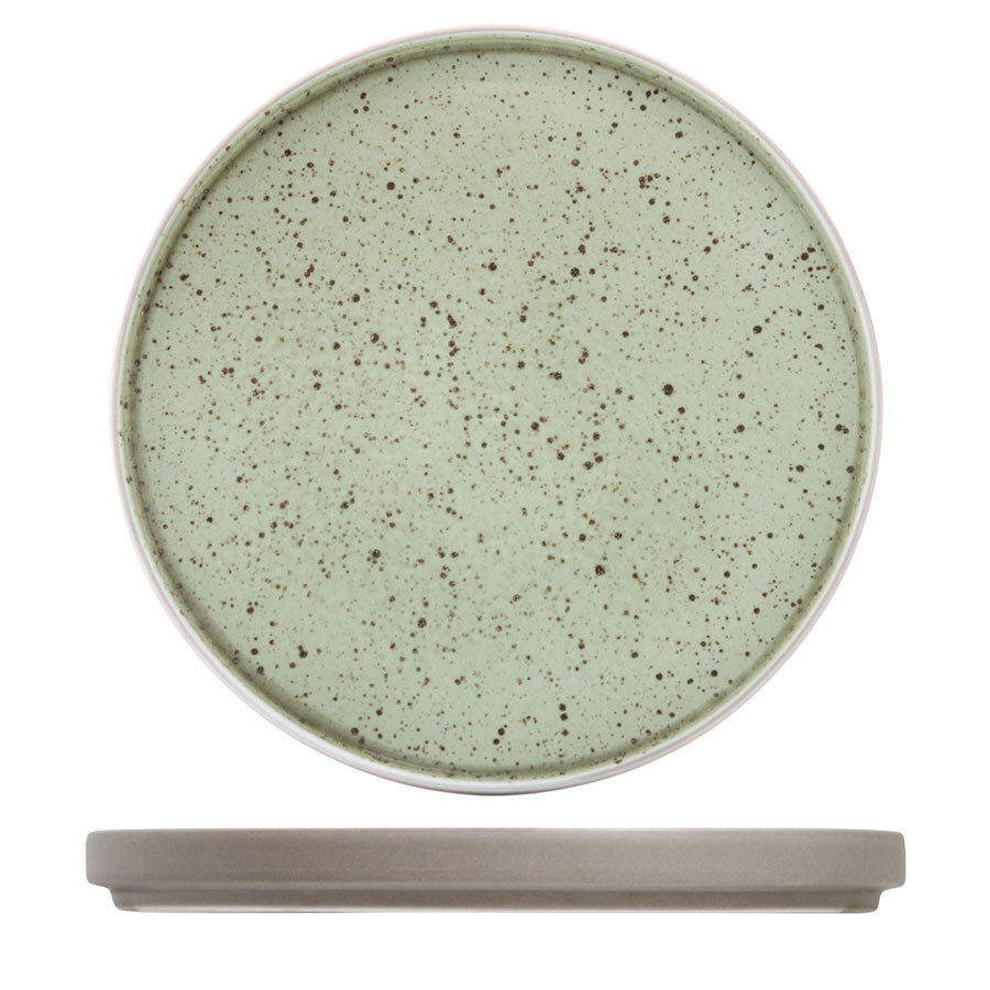 Artisan Elm Vitrified Stoneware Green Round Stacking Plate 26cm
