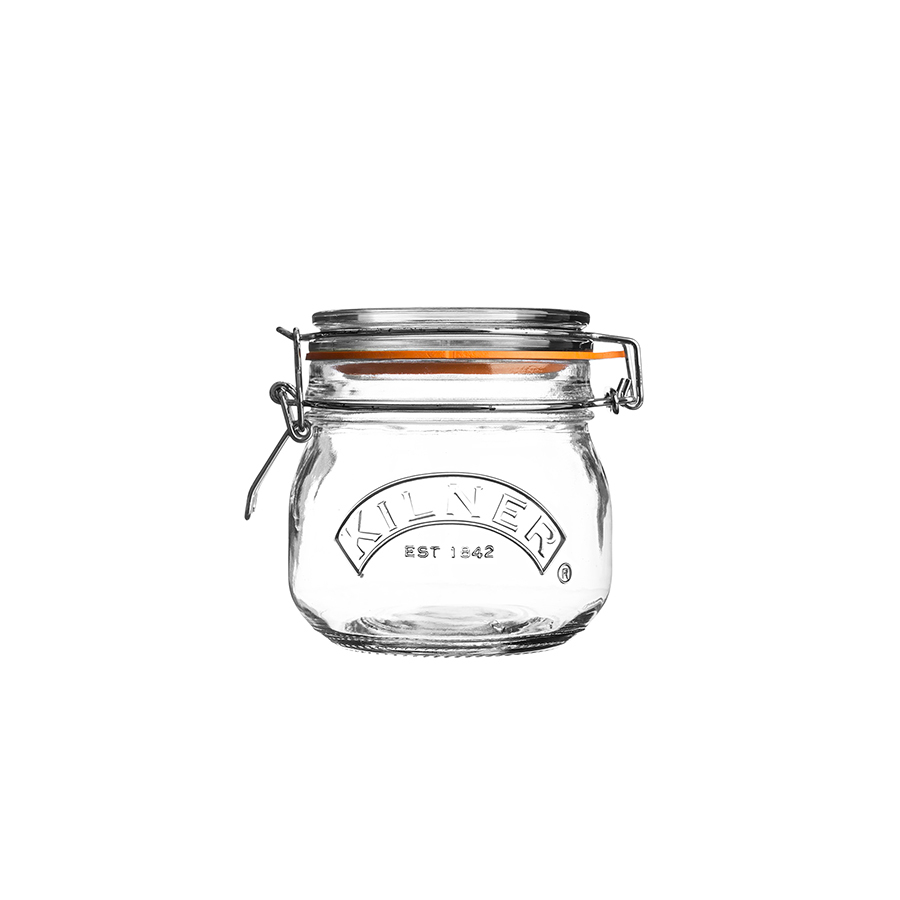 Kilner Clip Top Round Jar 0.5ltr Clear Glass 12.5x11x11cm