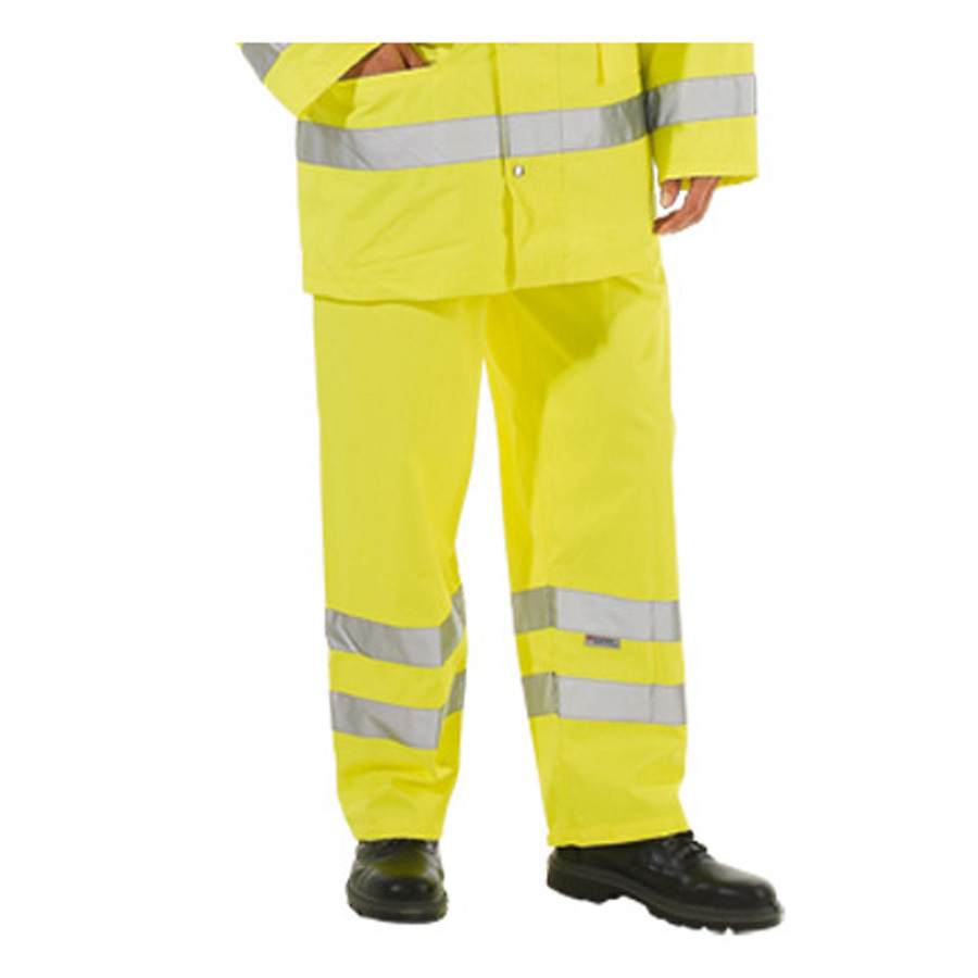 Keep Safe Hi-Vis Yellow Waterproof Overtrousers
